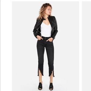 Faux-Leather Moto Jacket